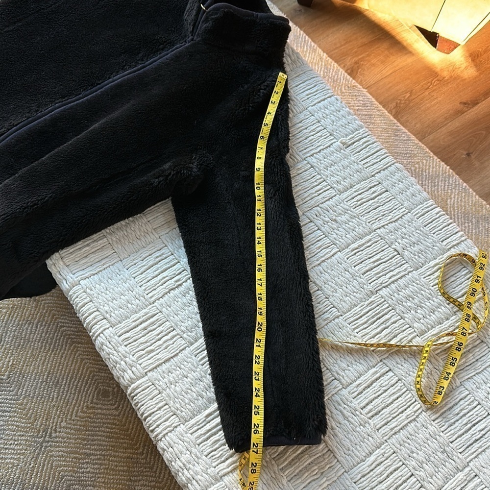 J. Crew Black Fleece faux fur Long tunic coat - Picture 12 of 13